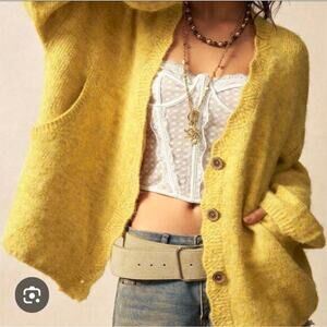 Shein yellow cardigan sweater- XL